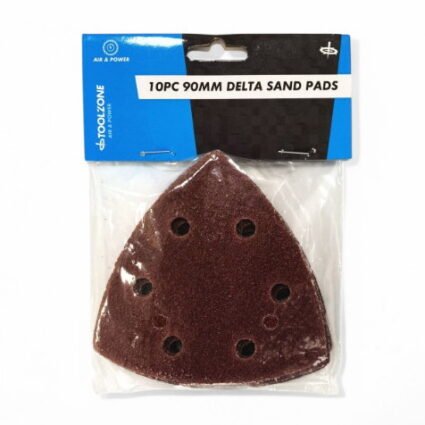 10PC 90MM HOOK AND LOOP DELTA SAND PADS