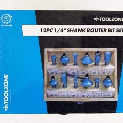 TOOLZONE 12PC 1/4 SHANK ROUTER BITS TCT”